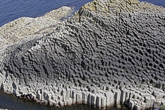 Coastal hexagonal basalt rock formations
