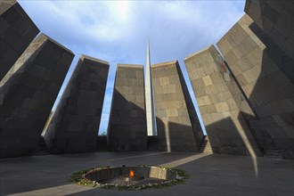 Armenian Genocide Monument Tsitsernakaberd with Eternal Flame