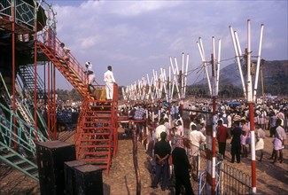 An exhibition during Pooram festival in Thrissur or Trichur