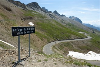 Road sign Refuge du Galibier