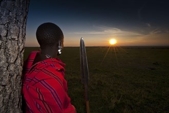 Masai tribesman with spear