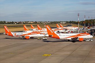 EasyJet Airbus A320 aircraft at Tegel Airport in Berlin