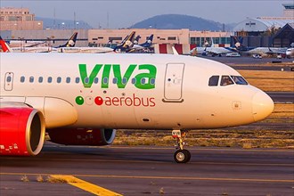 An Airbus A320neo aircraft of Viva Aerobus with registration number XA-VIR at Mexico City Airport