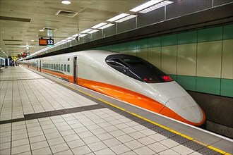 Shinkansen 700T high speed train at Taipei Main Station in Taipei