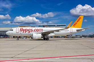 A Pegasus Airbus A320neo with registration TC-NCV at Stuttgart Airport