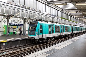 Metro Paris stop Barbes-Rochechouart station in Paris