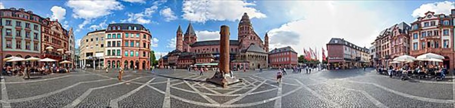 Market Square Mainz Panorama 360 Degrees Germany