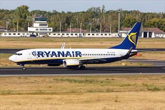A Ryanair Boeing 737-800 aircraft with registration EI-ENG takes off from Tegel Airport in Berlin