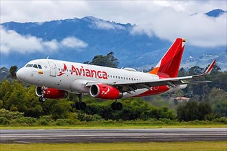 An Avianca Airbus A319 aircraft with registration N730AV at Medellin Rionegro Airport