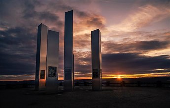 Historic stealing of the memorial in the evening light with sun star