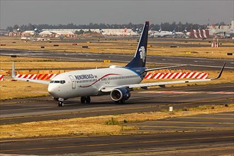 A Boeing 737-800 aircraft of AeroMexico with registration XA-OCA at Mexico City Airport