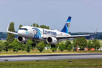 An Airbus A320neo aircraft of Egyptair with registration SU-GFN at Brussels Airport