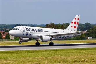 An Airbus A319 aircraft of Brussels Airlines with registration number OO-SSU at Brussels Airport