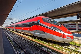 Frecciarossa FS ETR 1000 high speed train of Trenitalia at Venezia Santa Lucia station in Venice
