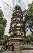 Leaning Pagoda at Tiger Hill Gardens in China
