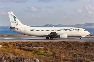 An Air Mediterranean Boeing 737-400 with registration SX-MAI at Heraklion Airport