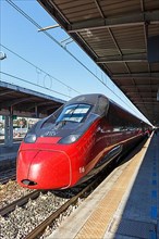 Italo ETR 675 Pendolino high speed train of Nuovo Trasporto Viaggiatori NTV at Mestre station in Venice