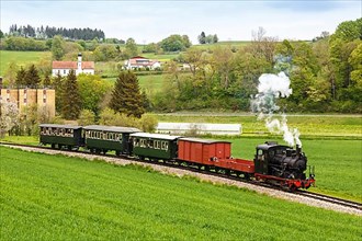 Steam train of the Haertsfeld Museumsbahn Schaettere railway Steam railway in Iggenhausen