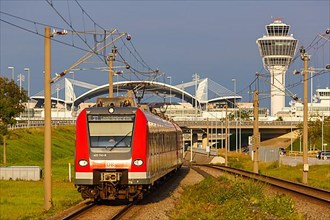 S-Bahn train at the airport in Munich