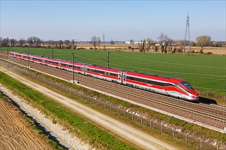 Frecciarossa FS ETR 1000 high-speed train of Trenitalia on the Milan