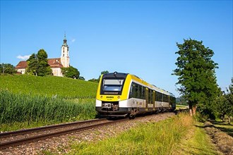 SWEG regional train Regional train from bwegt near Birnau Monastery