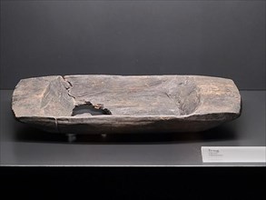 Wooden trough from 882 AD on display in the Viking Museum at the Haithabu excavation site