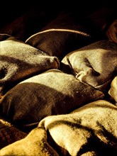 Jute bags in light and shade