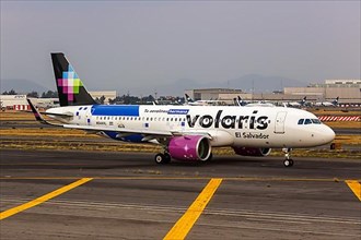 An Airbus A320neo aircraft of Volaris El Salvador with registration N544VL at Mexico City Airport