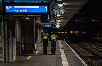 Security service at the station at night