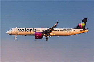A Volaris Airbus A321neo aircraft with registration N543VL at Mexico City Airport