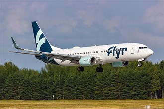 A Flyr Boeing 737-800 aircraft with registration LN-DYS at Oslo Gardermoen Airport