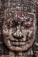 Ancient stone face of Bayon temple