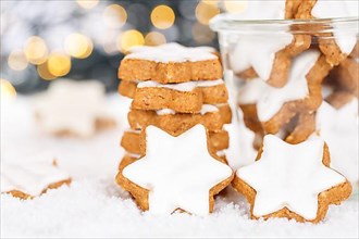 Biscuits Christmas Christmas biscuits pastry stars cinnamon stars winter snow in Stuttgart