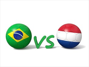Brazil vs Netherlands soccer football match concept background