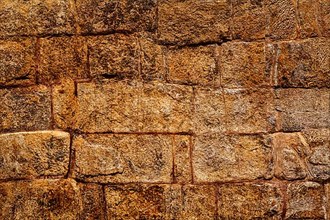 Ancient stone wall texture close up background
