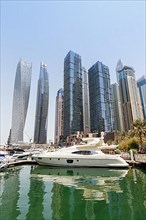 Dubai Marina Yacht Harbour Skyline Architecture Vacation in Dubai