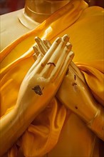 Buddha statue hands in Vajrapradama Mudra