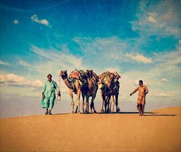Vintage retro hipster style travel image of Rajasthan travel background