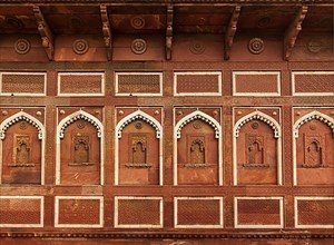 Wall decoration in Agra fort. Agra