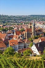 View of the town of Esslingen with historic town hall and church Travel in Esslingen