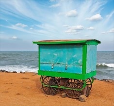 Cart on beach. Tamil Nadu