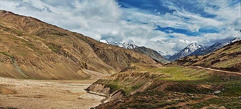 Himalayan landscape panorama. Spiti valley