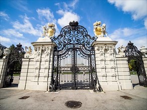 Wrought-iron gate at the entrance to Belvedere Palace