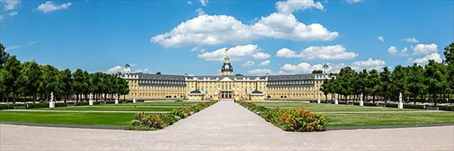 Karlsruhe Castle Baroque Palace Residence Travel Architecture Panorama in Karlsruhe