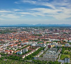 Aerial view of Munich from Olympiaturm