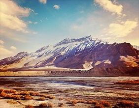 Vintage retro effect filtered hipster style travel image of Spiti Valley