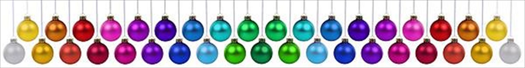 Christmas Many Christmas Balls Banners Christmas Balls Colours Decoration Hanging cut out Isolated Deco