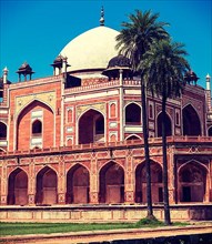 Vintage retro effect filtered hipster style travel image of Humayun's Tomb. Delhi