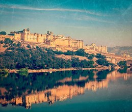 Vintage retro hipster style travel image of Famous Rajasthan landmark