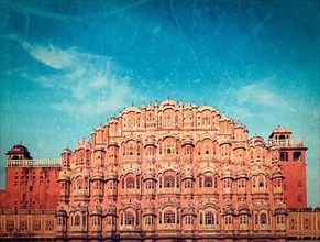 Vintage retro hipster style travel image of Famouse Rajasthan landmark